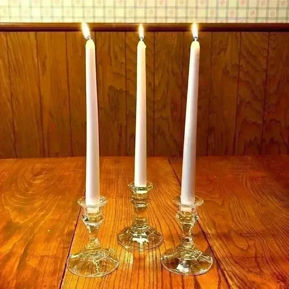 3 Vintage Crystal Candle Stick Holders Perfect For Holidays/Christmas/Home Decor - Picture 1 of 9